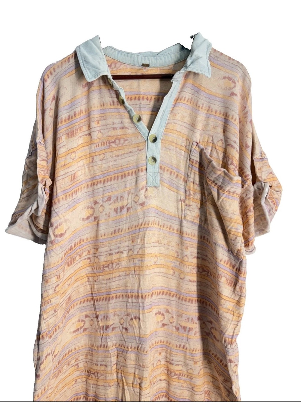 Free People Arizona Tee Midi Tshirt Dress Aztec Multicolor Size XL - Picture 13 of 14